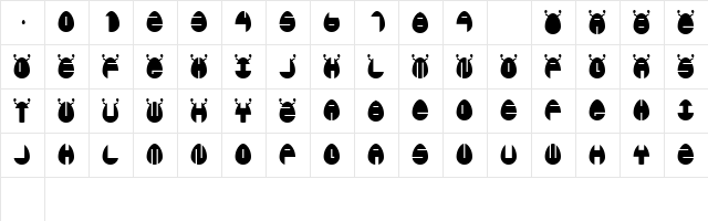 Egglien Regular  glyph index
