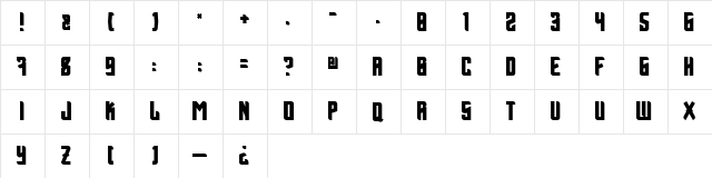 Bill x AspekHndz Regular  glyph index