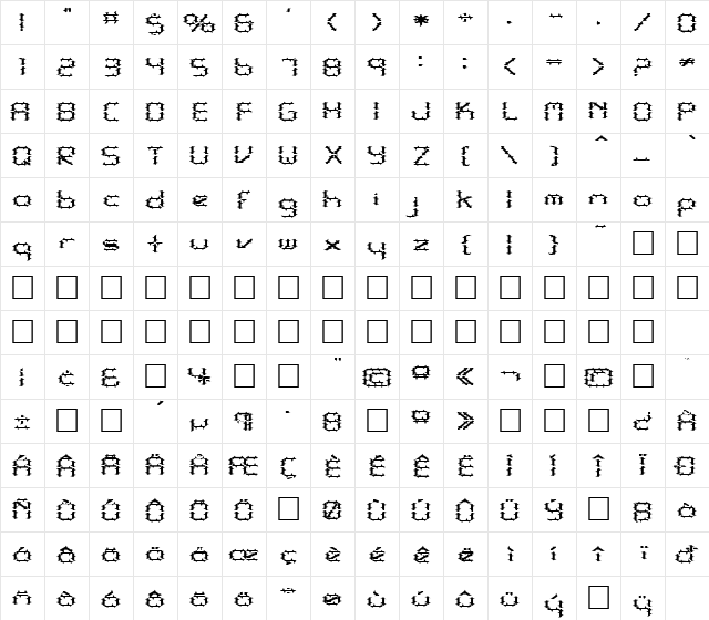 FZ DIGITAL 10 SPIKED EX Normal  glyph index