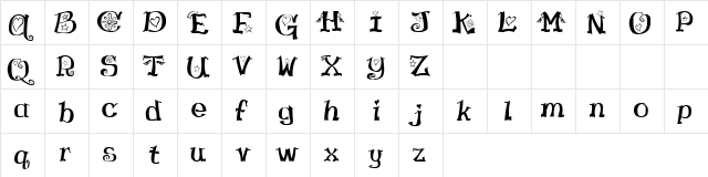 Sweet Sixteen Regular  glyph index