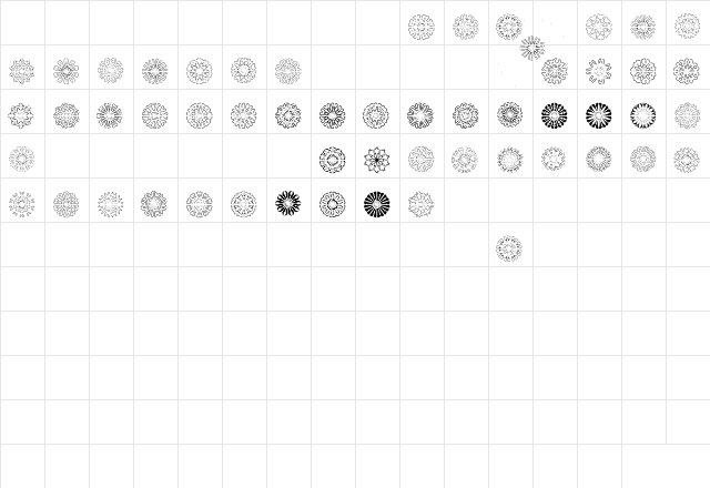 shapes Regular  glyph index