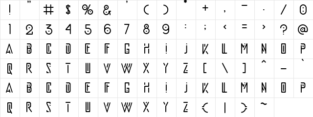 buick rounded Regular  glyph index