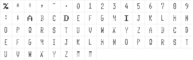 Club Dia Regular  glyph index