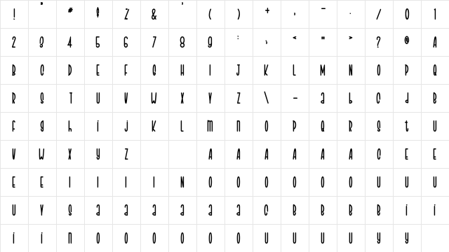 Crosaline Hulok Regular  glyph index