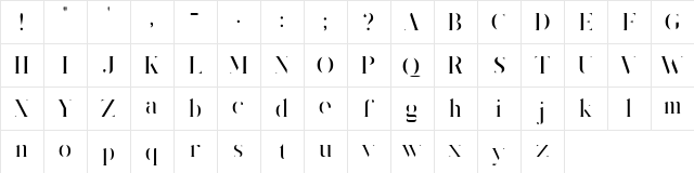 King's Gambit Regular  glyph index