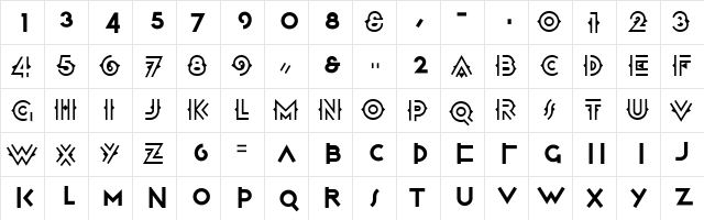 Halcyon Days NF Regular  glyph index