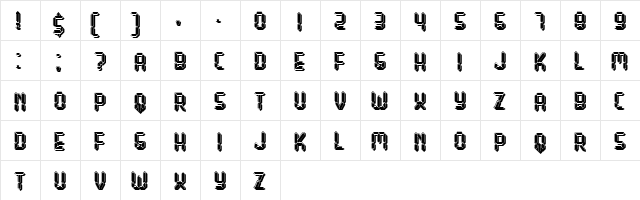 Ringing Regular  glyph index
