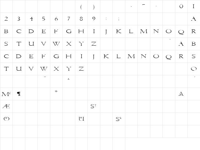 Breathe 6 Regular  glyph index
