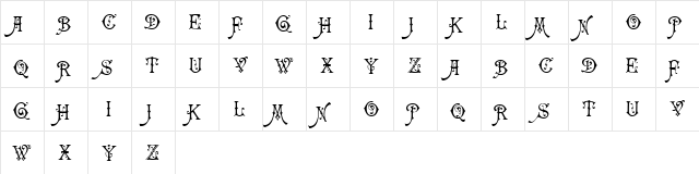 Carmencita Regular  glyph index