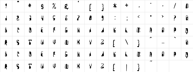 Yellow Pills Regular  glyph index