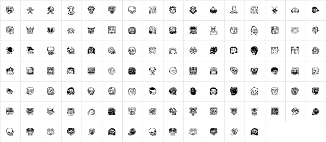 Funky Beheadz Irregular  glyph index