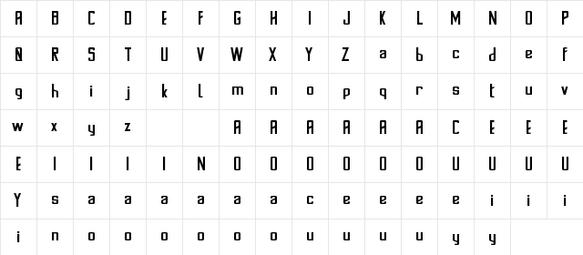Stanwick Demo Regular  glyph index