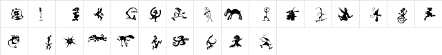 Creatures Regular  glyph index