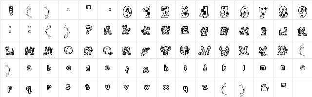 Neko! Neko! ( Regular  glyph index