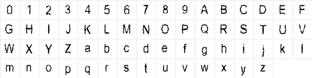 New Mozak Regular  glyph index