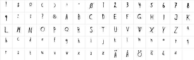 New Regular  glyph index