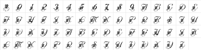 LMS Katy's Bouquet Regular  glyph index