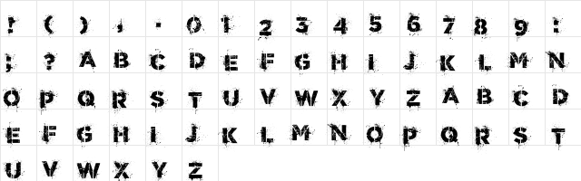 World Conflict Regular  glyph index