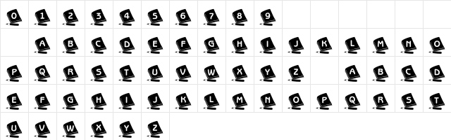 101! The Handy Dandy Font Regular  glyph index