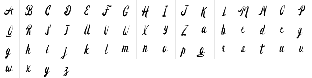 Carmentz Regular  glyph index