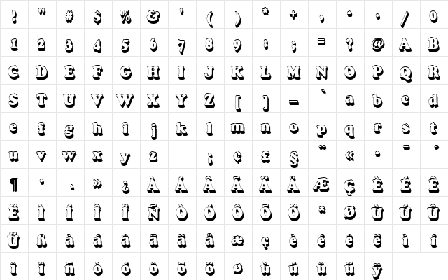 CooperBlaDConSh1 Regular  glyph index