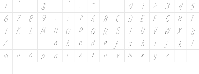 Spindle Refined Regular  glyph index