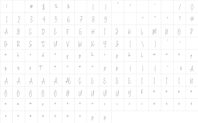 BasterMonky Regular  glyph index