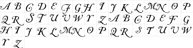 Caslon Initials Regular  glyph index