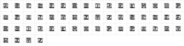 Wired Capitals Regular  glyph index