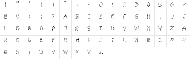 CRUSIFY Regular  glyph index