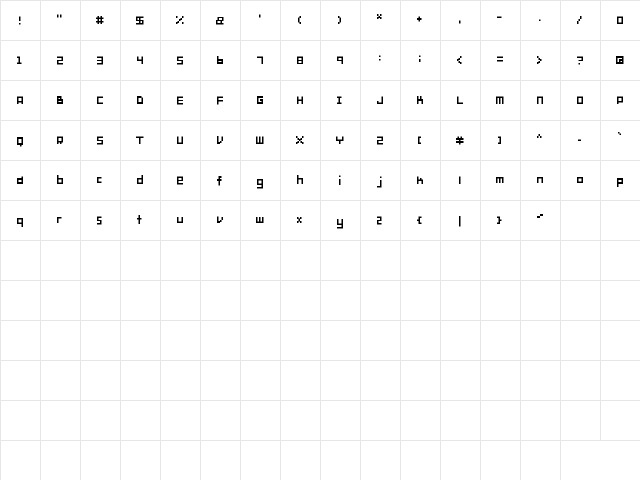 HM Fine Bit Regular  glyph index