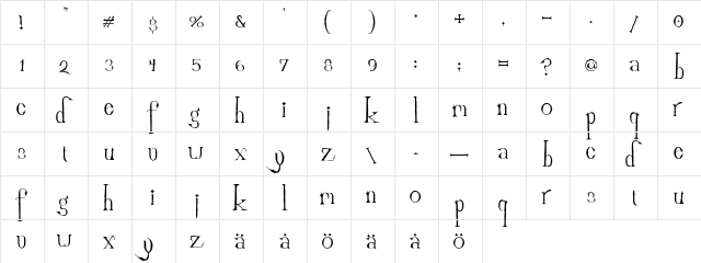 Ringbearer Ringbearer Regular  glyph index