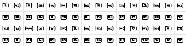 Idiot Capitals Filled Regular  glyph index