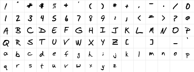 Breakeven Regular  glyph index