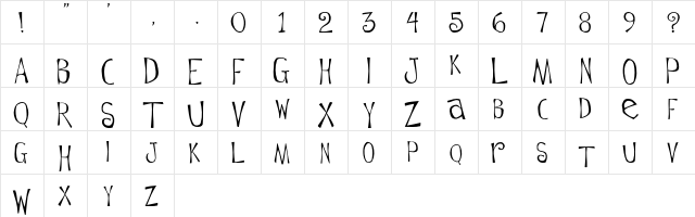 Flowerchild Regular  glyph index