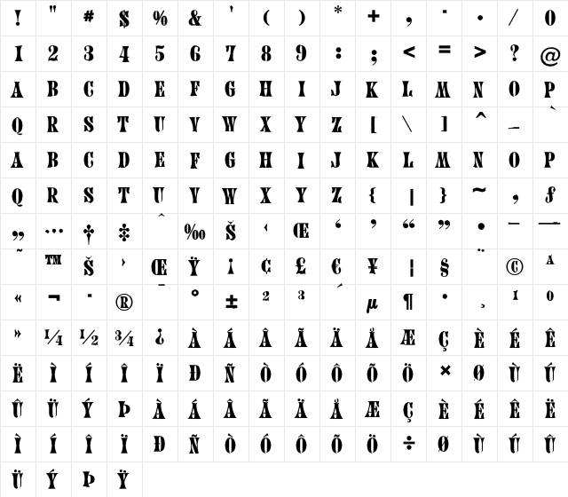 a_CalyxRgh Regular  glyph index