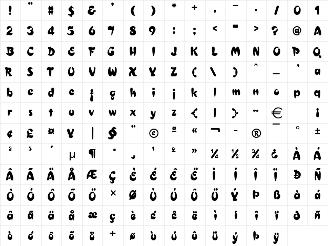 CrestHeavy Normal  glyph index