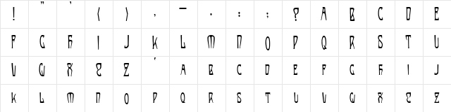 Bernhardt!" Regular  glyph index