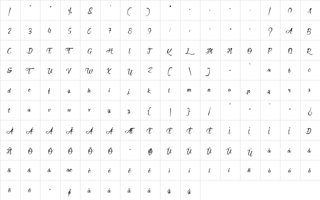 Heartbeat in Christmas Regular  glyph index