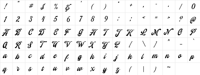 Yorkson DEMO Regular  glyph index