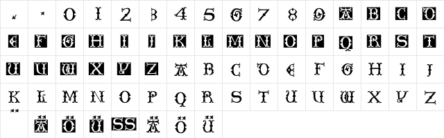AIToskana Regular  glyph index