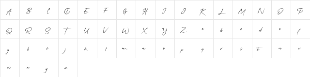 QonitaSignature Regular  glyph index