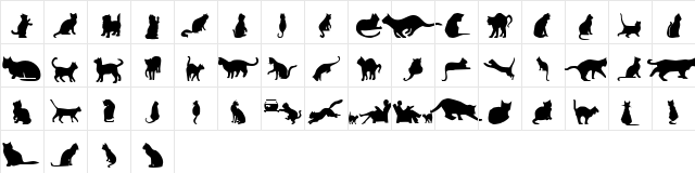Cat Silhouettes Regular  glyph index