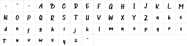 Guttenwell Regular  glyph index