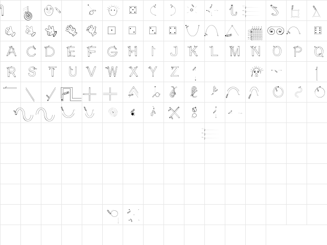 Maternellecolor graphisme Regular  glyph index