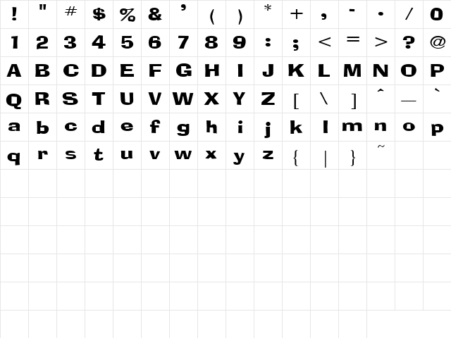 Cherry Bomb 2 Regular  glyph index