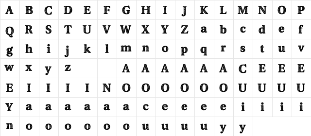 Fjord Stamp  glyph index