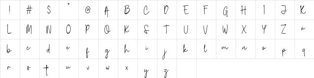 Jakarta Vise Regular  glyph index