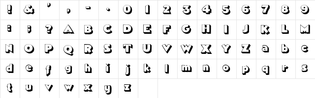 TricorneOutlineSSK Bold  glyph index