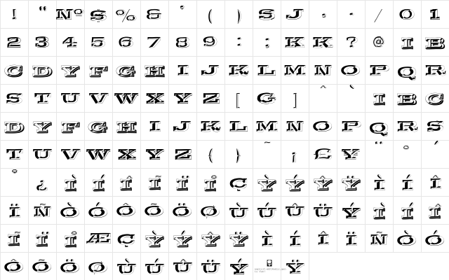 LHF Jumbo Reg FULL Regular  glyph index